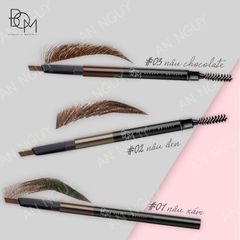 Chì Kẻ Mày BOM 3 In 1 Triple Edge Eyebrow Sắc Nét, Lâu Trôi