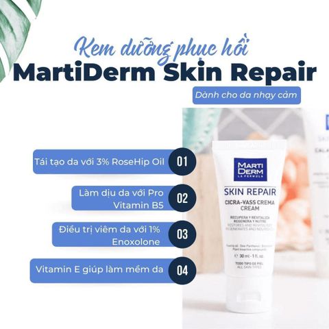 Kem Dưỡng Ẩm Martiderm Skin Repair Cicra-Vass Cream Phục Hồi Da 30ml