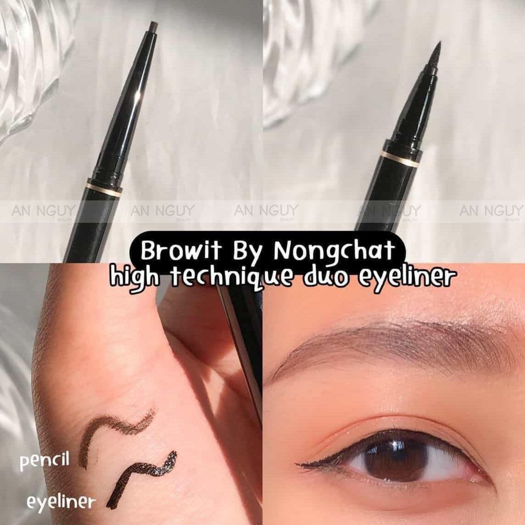 Bút Kẻ Mắt 2 Đầu Browit By Nongchat High Technique Duo Eyeliner 0,5ml + 0,14gr