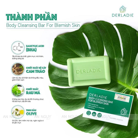 Xà Phòng Derladie Body Cleansing Bar For Blemish Skin Giảm Mụn Cơ Thể 50g