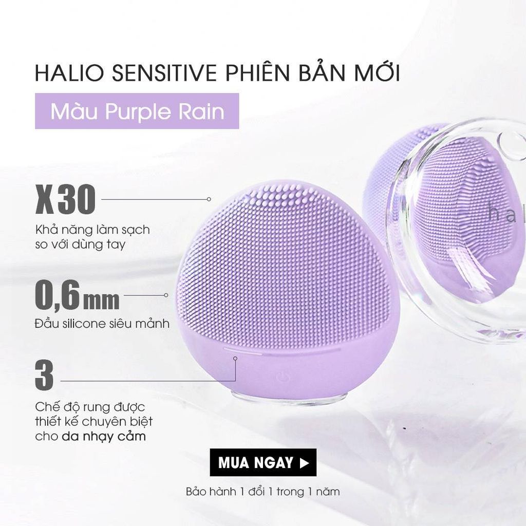 Combo Quà Tặng + Máy Rửa Mặt Và Massage HALIO Sensitive Facial Cleansing & Massaging Device Cho Da Nhạy Cảm (Màu Xanh Mint)