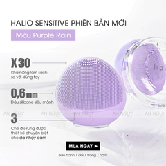 Combo Quà Tặng + Máy Rửa Mặt Và Massage HALIO Sensitive Facial Cleansing & Massaging Device Cho Da Nhạy Cảm (Màu Tím)
