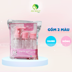 Bộ Chiết Mỹ Phẩm Du Lịch 3 Món (Xanh/Hồng)