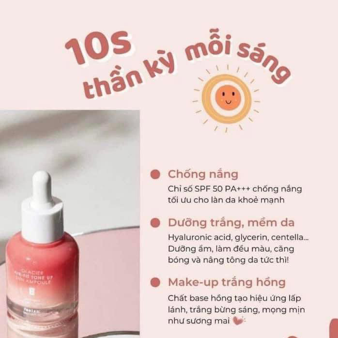 Tinh Chất Dưỡng Trắng Feelxo Glacier Air-Fit Tone Up Up Sun Ampoule SPF50+ PA+++ 30ml