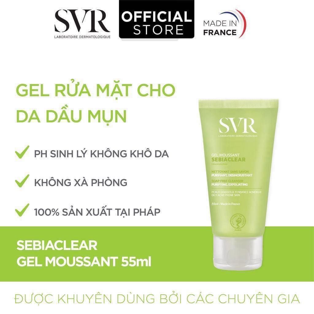 Gel Rửa Mặt SVR Sebiaclear Gel Moussant Không Chứa Xà Phòng Dành Cho Da Dầu