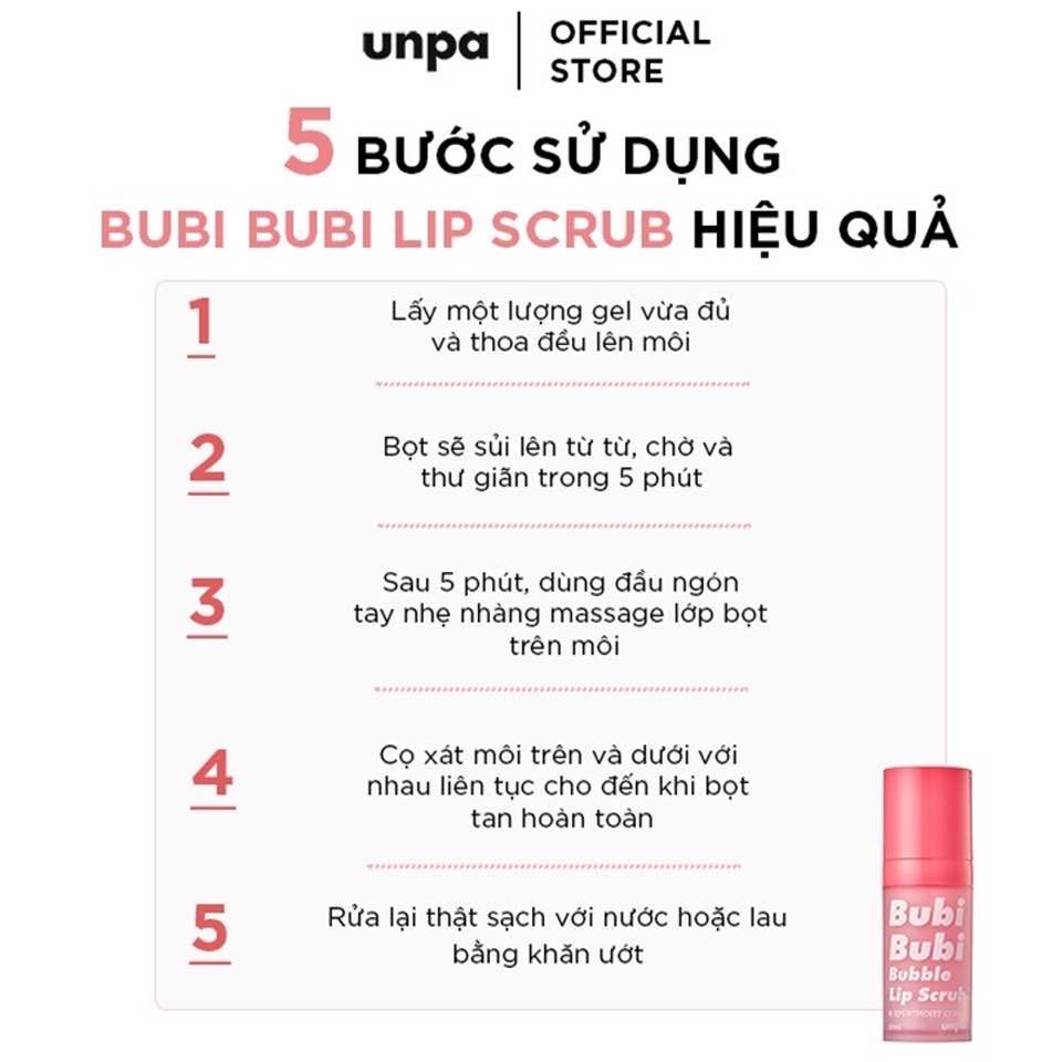 Tẩy Tế Bào Chết Môi Sủi Bọt Unpa Bubi Bubi Bubble Lip Scrub 10ml