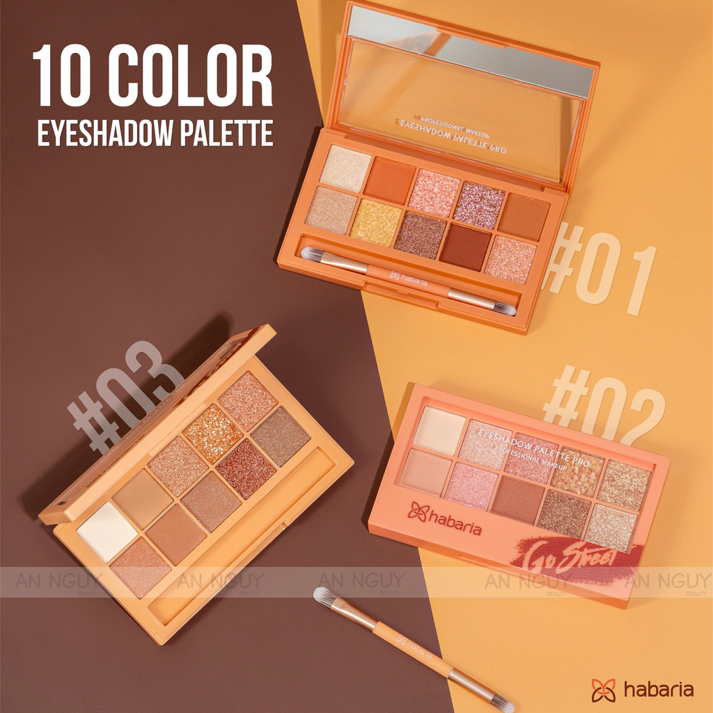Bảng Phấn Mắt 10 Ô Habaria Eyeshadow Palette 10gr