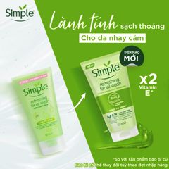 Sữa Rửa Mặt Simple Kind To Skin Refreshing Facial Wash Gel Cho Da Nhạy Cảm