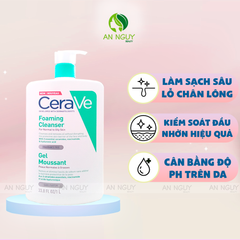 Sữa Rửa Mặt CeraVe Foaming Facial Cleanser For Normal To Oily Skin Làm Sạch Sâu Cho Da Dầu