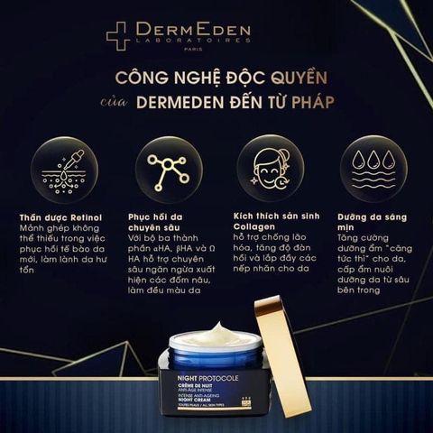 Kem Dưỡng Ban Đêm Dermeden Night Protocole Intense Anti-Ageing Night Cream Giảm Nhăn, Chống Lão Hóa 50ml