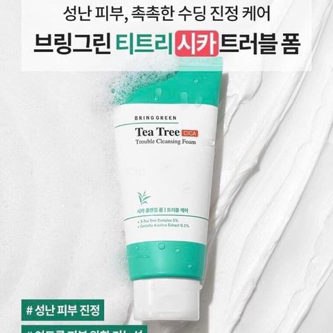 Sữa Rửa Mặt Tràm Trà Bring Green Tea Tree Cica Trouble Cleansing Foam Hỗ Trợ Giảm Mụn 150ml