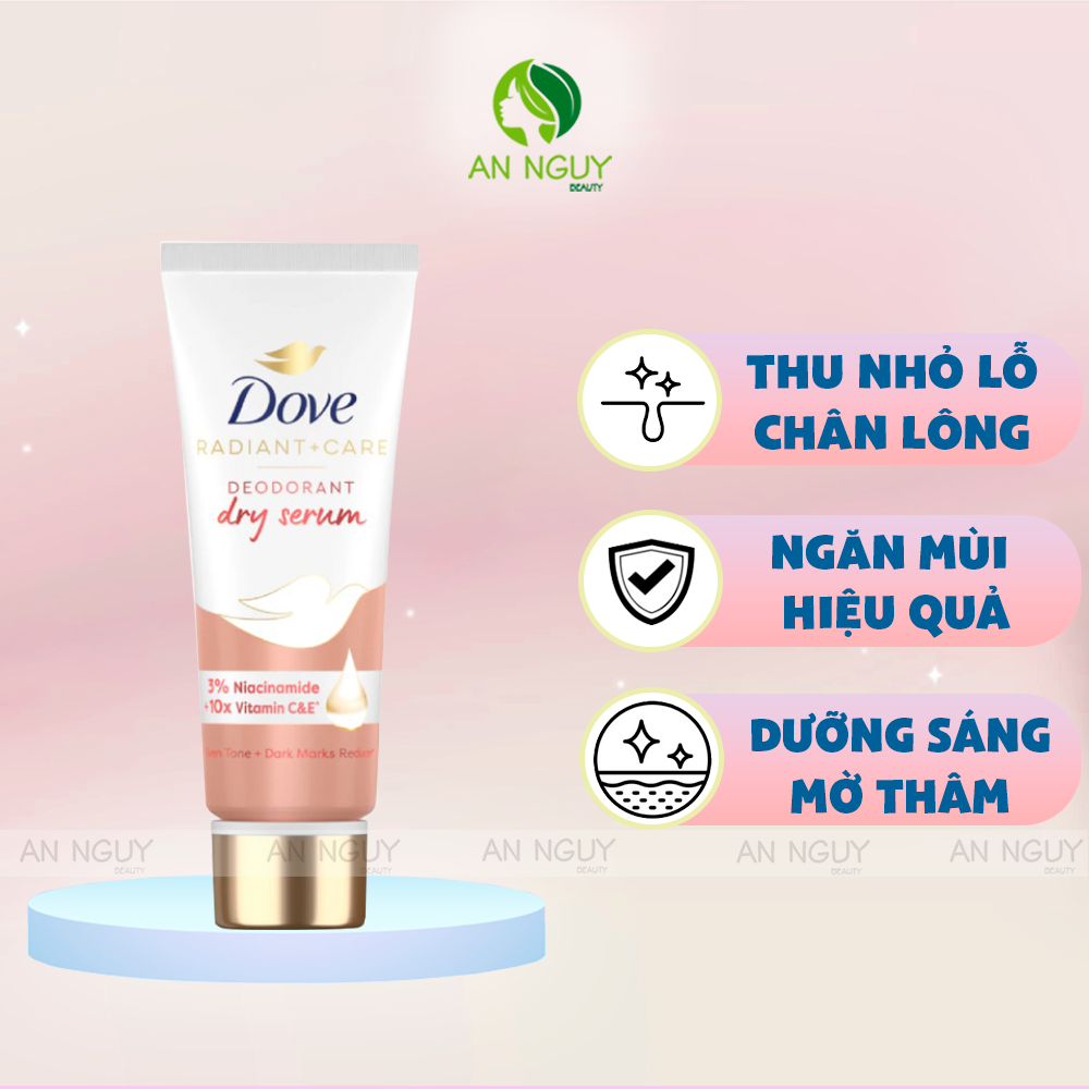 Kem Ngăn Mùi Dove Deodorant Dry Serum 3% Niacinamide Dưỡng Sáng, Đều Màu 40ml