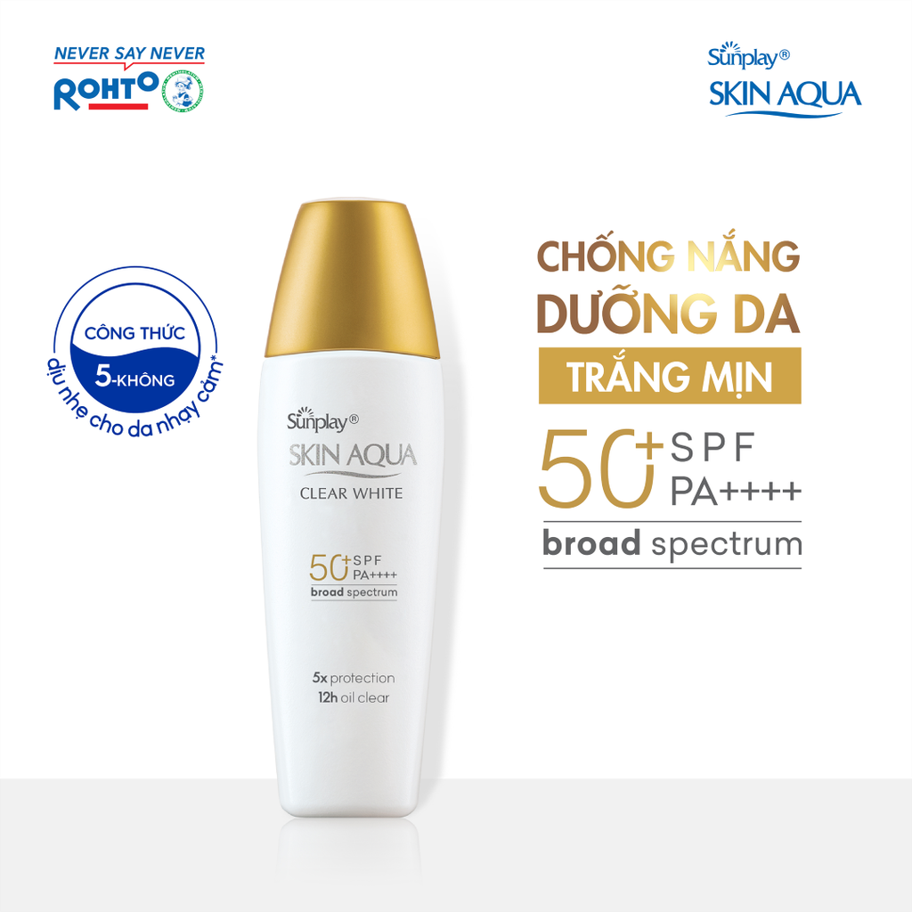 Sữa Chống Nắng Skin Aqua Clear White SPF50+ PA++++ Dưỡng Da Sáng Mịn Cho Da Dầu, Hỗn Hợp Dầu