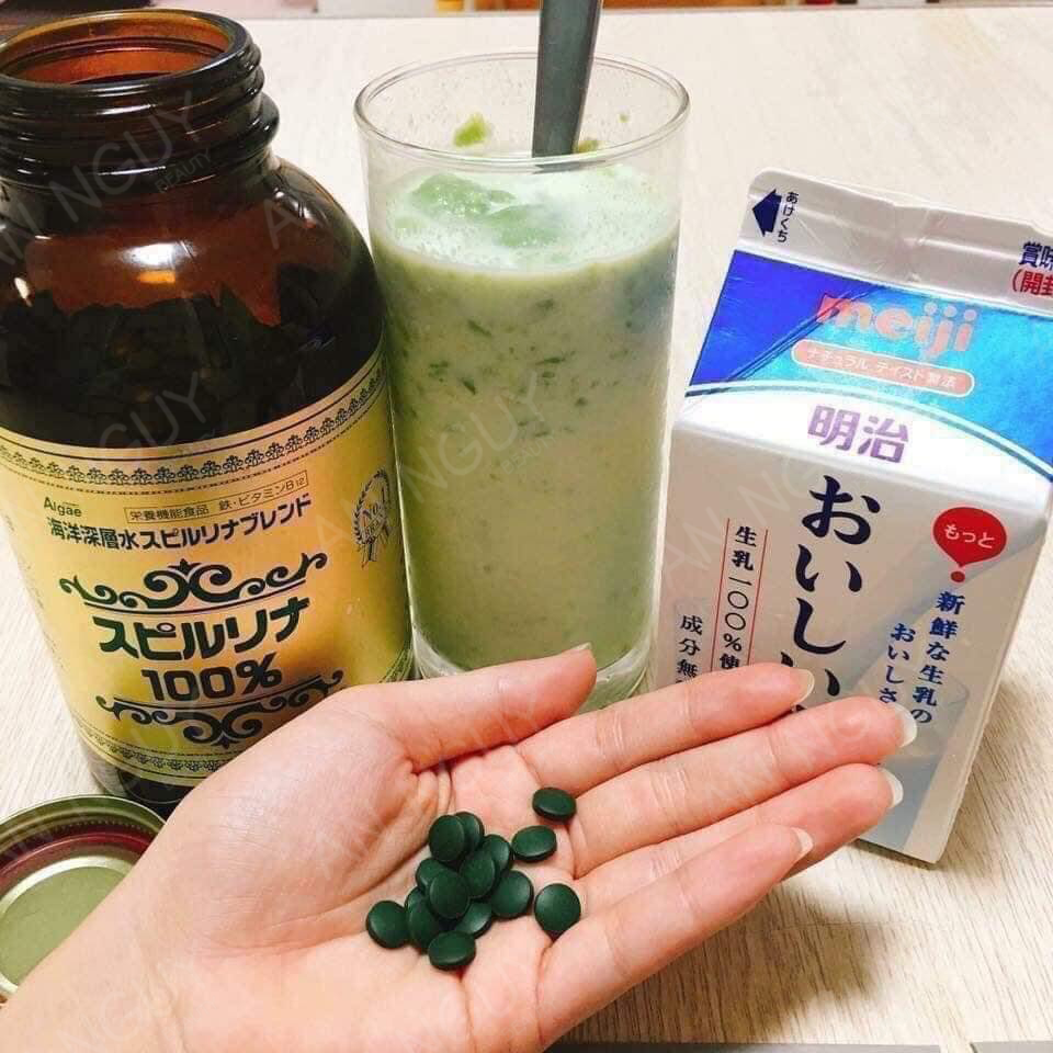 Viên Uống Tảo Xoắn Nhật Algae Japan Spirulina Giúp Điều Hòa Hormone, Hỗ Trợ Tiêu Hóa 2200 Viên