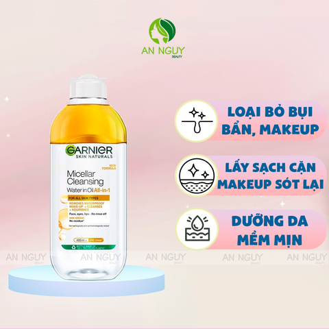 Nước Tẩy Trang Garnier Micellar Oil-Infused Cleansing Water Dành Cho Da Khô, Nhạy Cảm