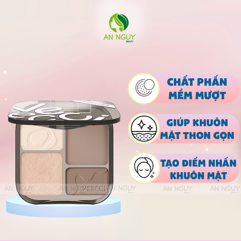 Bảng Phấn Tạo Khối, Bắt Sáng Veecci Tự Nhiên, Lâu Trôi 8g