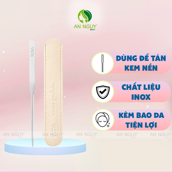 Cây Tán Kem Nền + Bao Da Vacosi Makeup Spatula - DC08