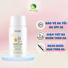 Kem Chống Nắng Babé Sun Protection Super Fluid Matifiant Sunscreen SPF50 Cho Da Dầu Mụn 50ml