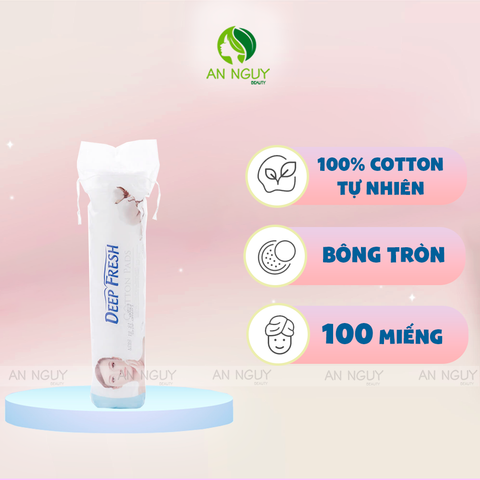Bông Tẩy Trang Deep Fresh Cotton Pads Bông Tròn 100 Miếng