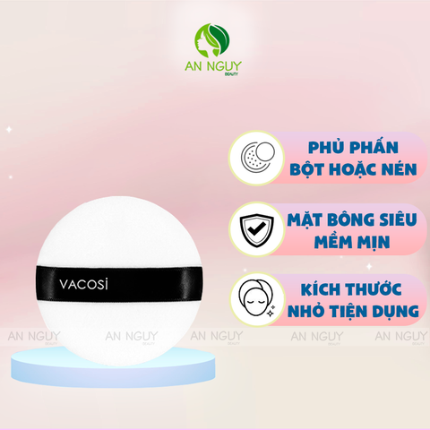 Bông Phấn Khô Tròn Nhỏ Vacosi Small Round Puff