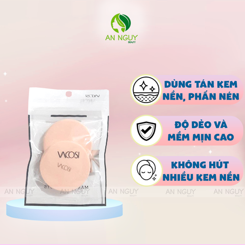 Set 2 Bông Phấn Ướt Vacosi Sponge Dùng Tán Đều Kem Nền