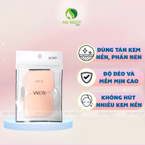 Set 2 Bông Phấn Ướt Vacosi Sponge Dùng Tán Đều Kem Nền