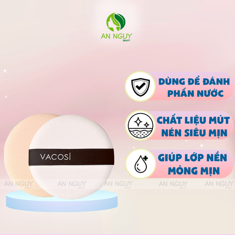 Bông Phấn Ướt Vacosi Sponge Dùng Tán Kem Nền, Cushion