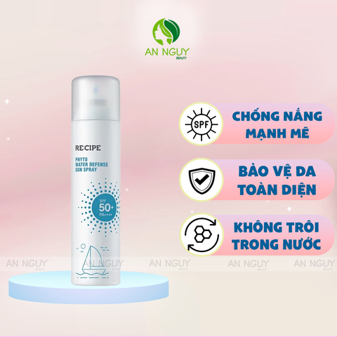 Xịt Chống Nắng RE:CIPE Phyto Water Defense Sun Spray SPF50+ PA++++ Bảo Vệ Da Toàn Diện 180ml