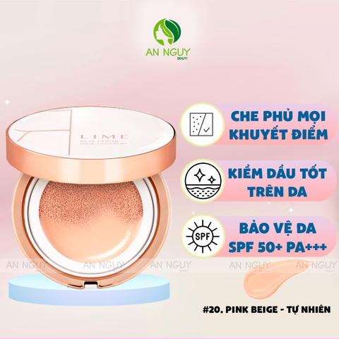 Phấn Nước Lime Real Cover Pink Cushion SPF 50+ PA+++ 20gr