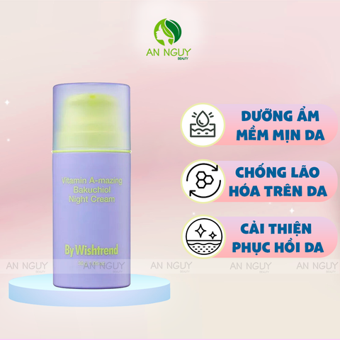 Kem Dưỡng Da Ban Đêm By Wishtrend Vitamin A-mazing Bakuchiol Night Cream 30gr