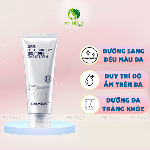 Kem Dưỡng Trắng Nâng Tông Body Sur.Medic Super Glutathione 100TM Bright Body Tone Up Cream 150ml