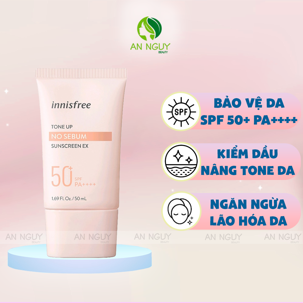 Kem Chống Nắng Innisfree Tone Up No Sebum Sunscreen EX Nâng Tone Kiềm Dầu