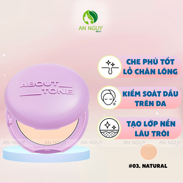 Phấn Phủ About Tone Raise Your Beauty Tone 9g (Màu Tím)