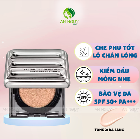 Phấn Nước CLIO Kill Cover The New Founwear Cushion SPF 50+ PA+++ (Padding Case)