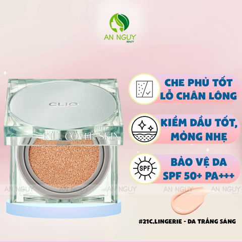 Phấn Nước Clio Kill Cover Skin Fixer Cushion SPF50+ PA+++ Kèm Lõi 15g x 2