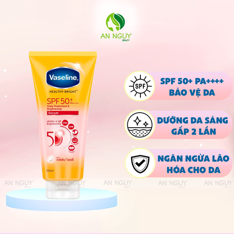 Sữa Chống Nắng Vaseline Healthy Bright Sun + Pollution Protection SPF 50+ PA++++  Dưỡng Trắng Da Cơ Thể