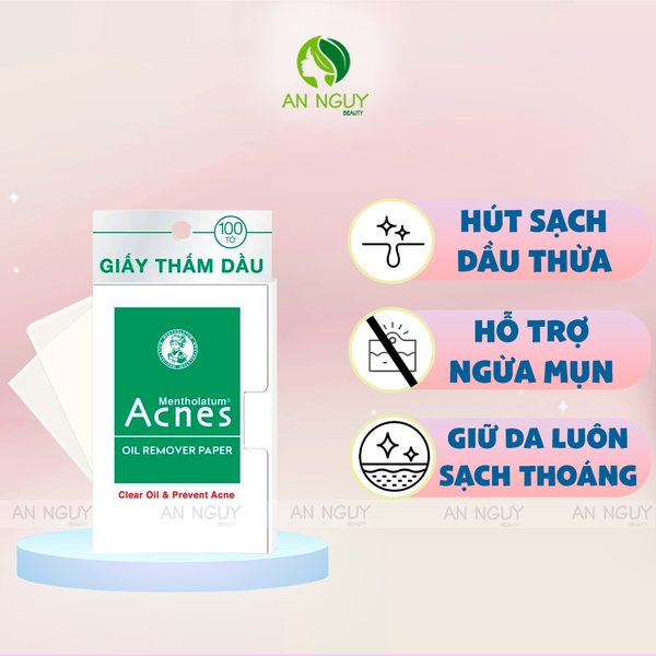 Giấy Thấm Dầu Acnes Oil Remover Paper Kiểm Soát Nhờn, Ngừa Mụn 100 Tờ