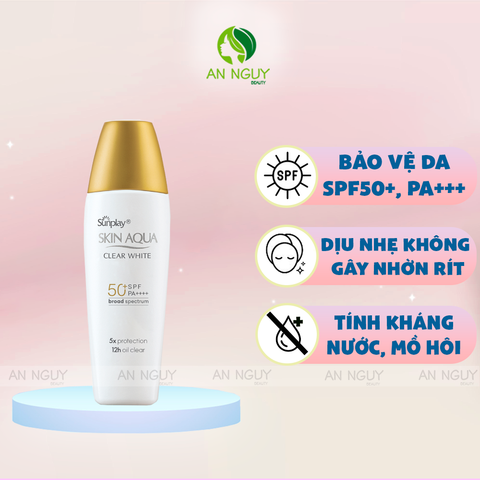 Sữa Chống Nắng Skin Aqua Clear White SPF50+ PA++++ Dưỡng Da Sáng Mịn Cho Da Dầu, Hỗn Hợp Dầu