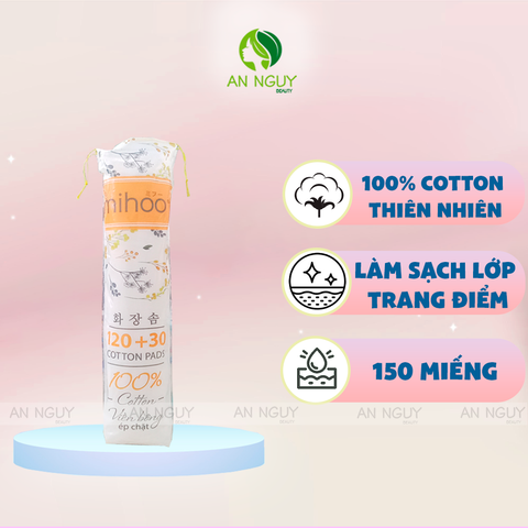 Bông Tẩy Trang Mihoo 100% Cotton Mềm Mịn