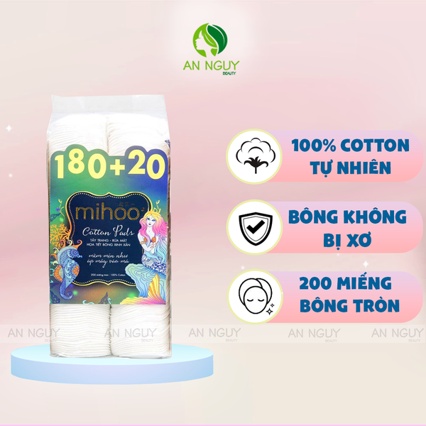 Bông Tẩy Trang Mihoo 100% Cotton Mềm Mịn