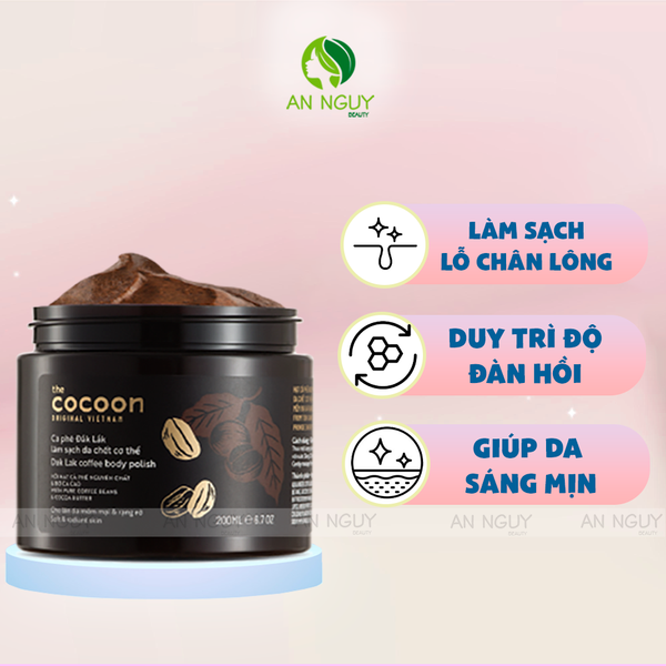 Tẩy Tế Bào Chết Body Cocoon Dak Lak Coffee Body Polish Cà Phê Đắk Lắk 200ml