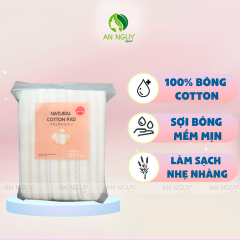 Bông Tẩy Trang Natural Cotton Pad 222 Miếng