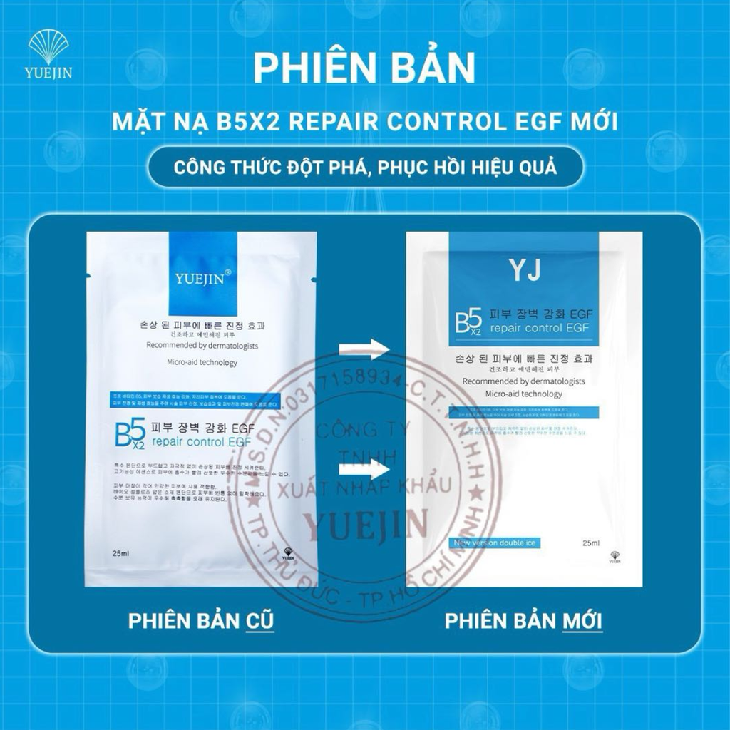 Mặt Nạ Yuejin B5x2 Repair Control EGF Dưỡng Ẩm Phục Hồi Da 25ml