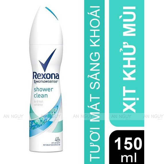 Xịt Ngăn Mùi Mát Lạnh Cho Nữ Rexona Shower Clean 150ml