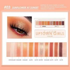 Bảng Phấn Mắt 10 Ô Focallure Uptown Girls Eyeshadow Palette Kèm Cọ 10gr - 03 Sunflower At Sunset