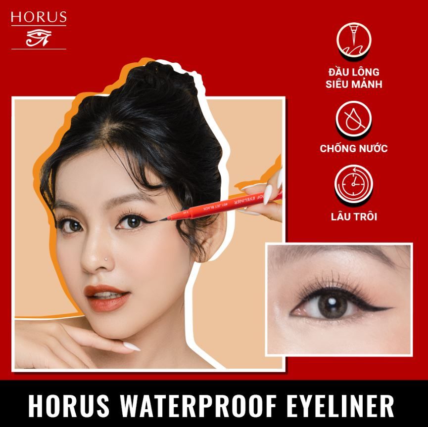 Bút Kẻ Mắt Horus Waterproof Eyeliner Đầu Bút Siêu Mảnh, Dễ Thao Tác 0.5gr