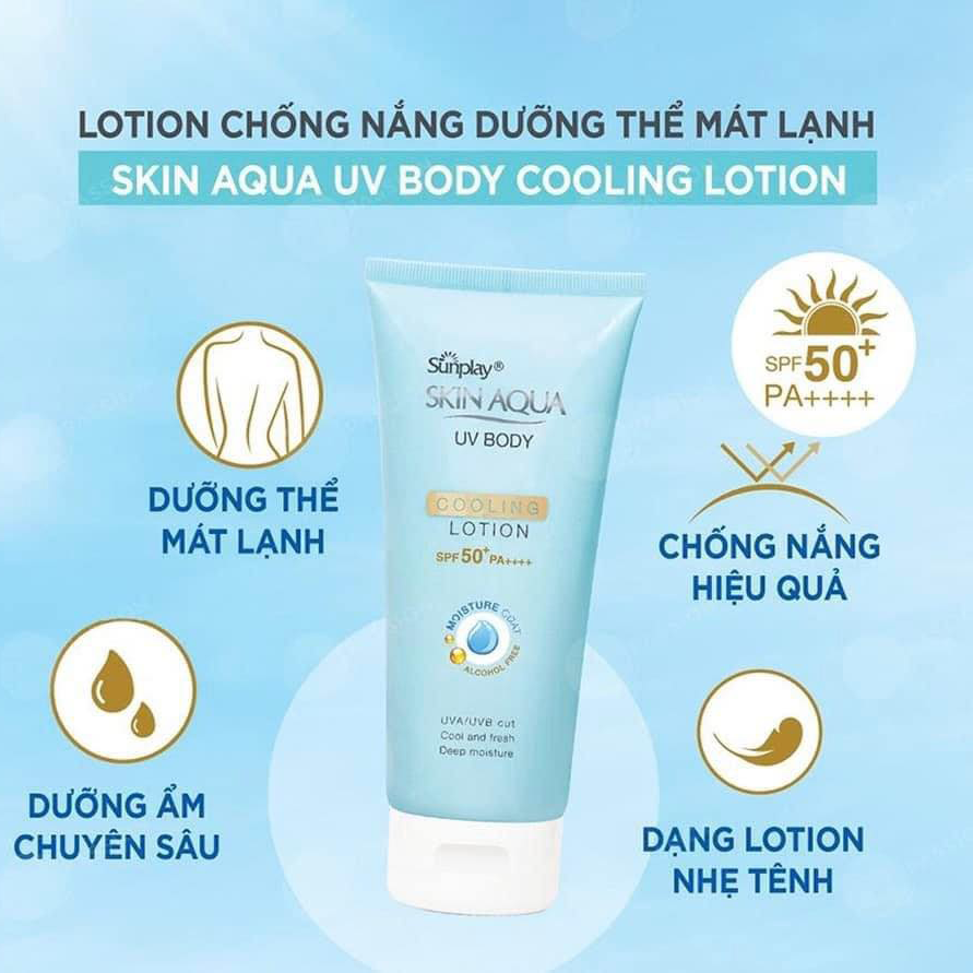 Dưỡng Thể Chống Nắng Sunplay Skin Aqua UV Body Cooling Lotion SPF50+ PA++++ Mát Lạnh 150g