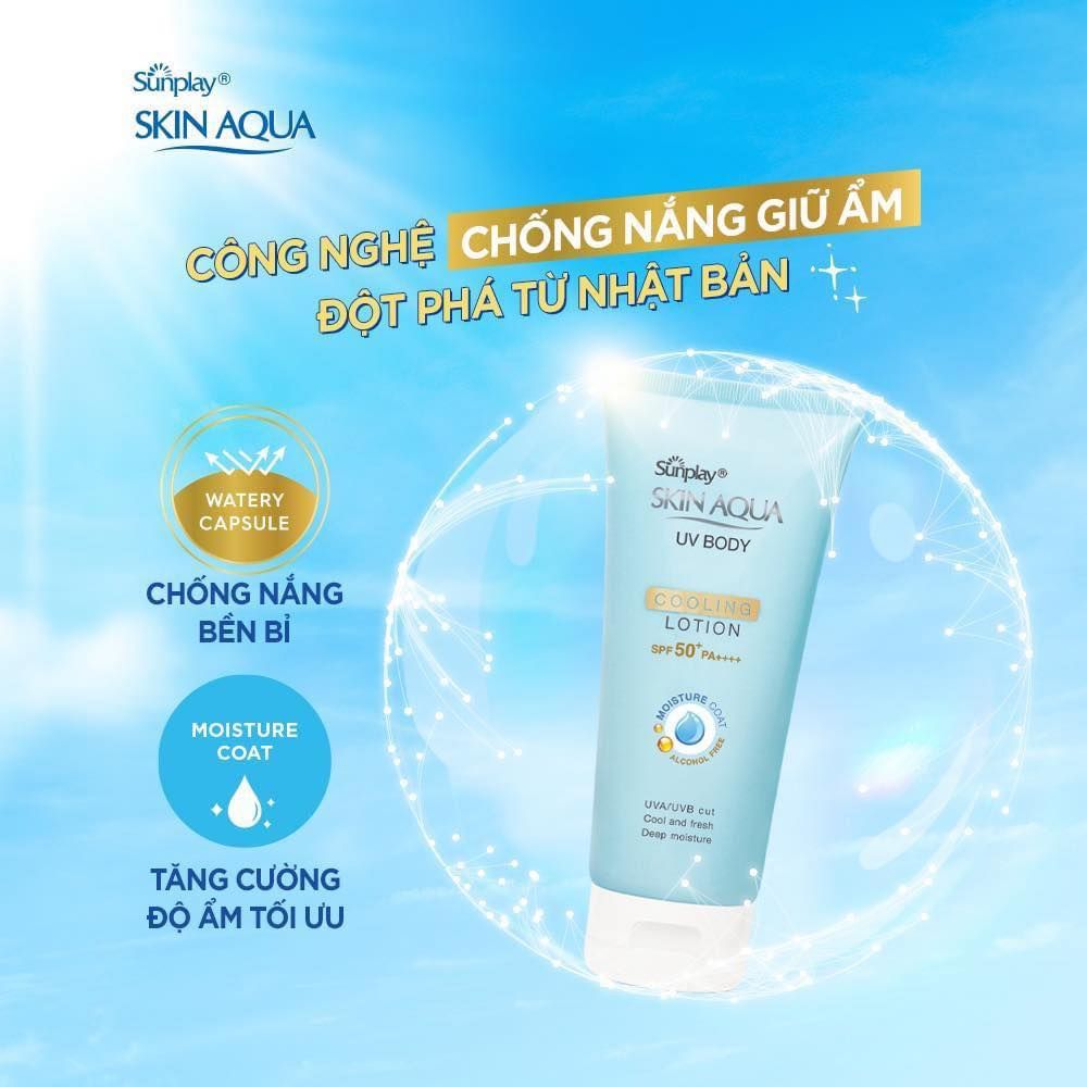 Dưỡng Thể Chống Nắng Sunplay Skin Aqua UV Body Cooling Lotion SPF50+ PA++++ Mát Lạnh 150g