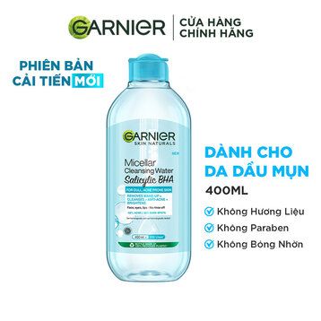 Nước Tẩy Trang Garnier Micellar Cleansing Water For Oily & Acne-Prone Skin New Dành Cho Da Dầu Và Mụn (Mẫu Mới)