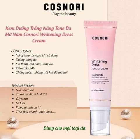 Kem Dưỡng Nâng Tông Cosnori Whitening Dress Tone-Up Cream 50ml